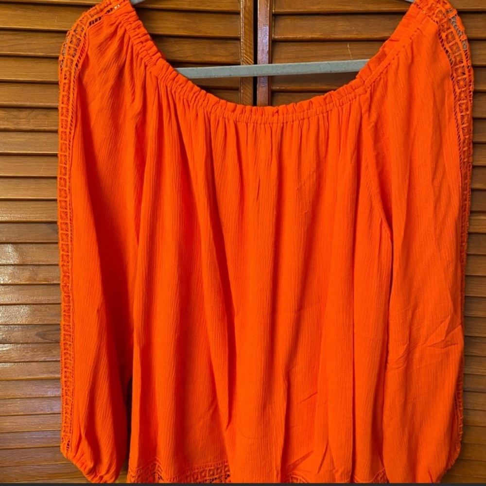 SANCTUARY Off Shoulder 3/4 Sleeve - Orange Sz XL